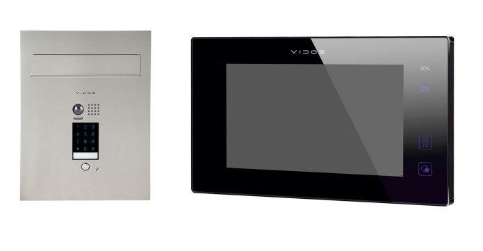 Wideodomofon skrzynka na listy z szyfratorem Vidos S1401D-SKP M1021B-2